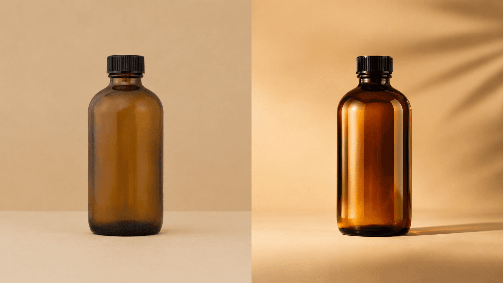 A plain product on the left transformed into a polished studio shot on the right